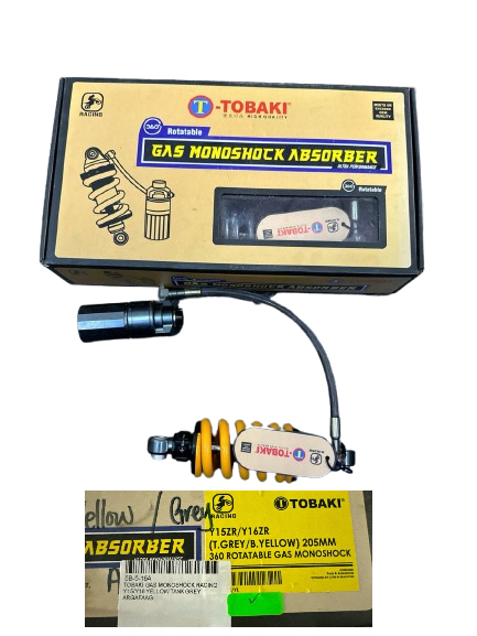TOBAKI GAS MONOSHOCK RACING Y15/Y16 YELLOW TANK GREY ARGAFAAG