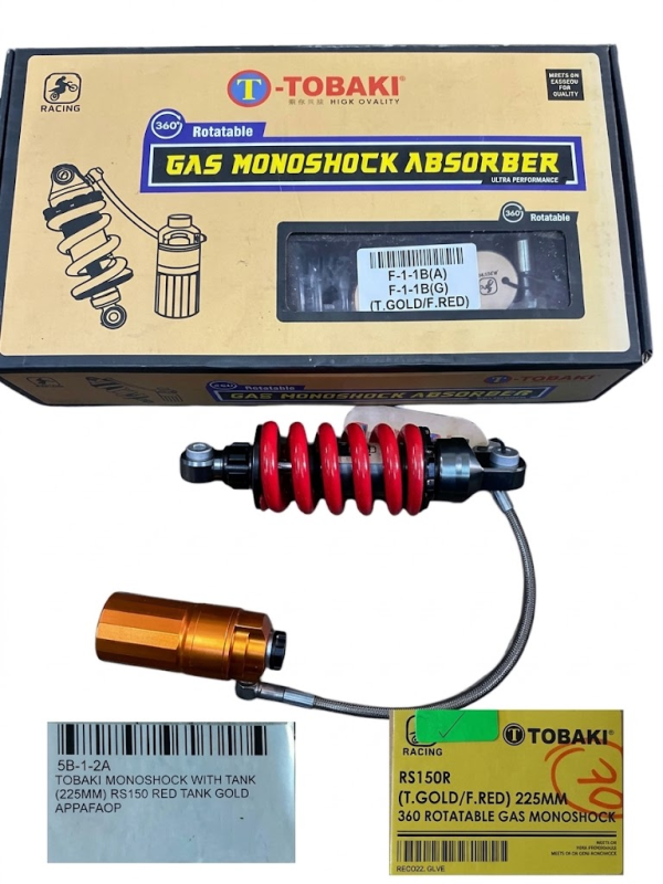 TOBAKI MONOSHOCK WITH TANK (225MM) RS150 RED TANK GOLD APPAFAOP