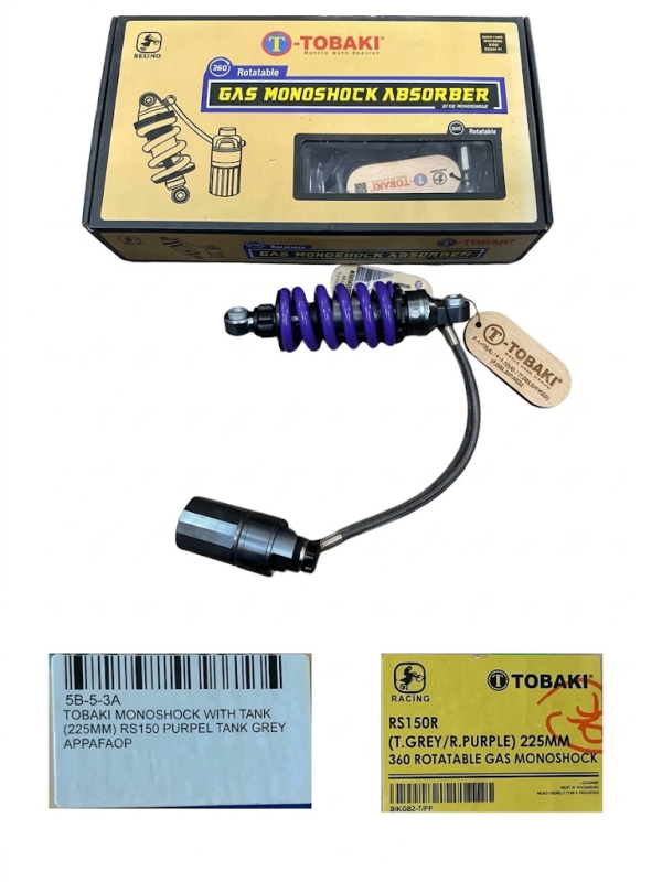 TOBAKI MONOSHOCK WITH TANK (225MM) RS150 PURPEL TANK GREY APPAFAOP