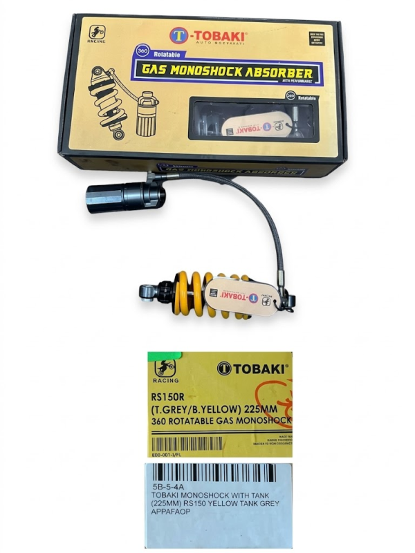 TOBAKI MONOSHOCK WITH TANK (225MM) RS150 YELLOW TANK GREY APPAFAOP