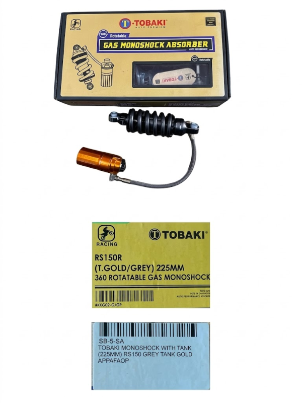 TOBAKI MONOSHOCK WITH TANK (225MM) RS150 GREY TANK GOLD APPAFAOP