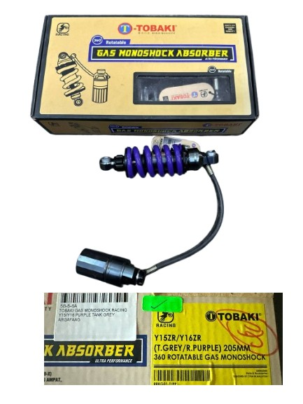 TOBAKI GAS MONOSHOCK RACING Y15/Y16 PURPLE TANK GREY ARGAFAAG
