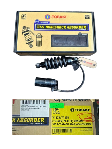 TOBAKI GAS MONOSHOCK RACING Y15/Y16 BLACK TANK GREY ARGAFAAG