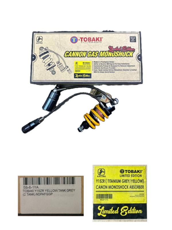 TOBAKI LIMITED EDITION CANNON GAS MONOSHOCK Y15ZR YELLOW/GREY NDPAFGGP