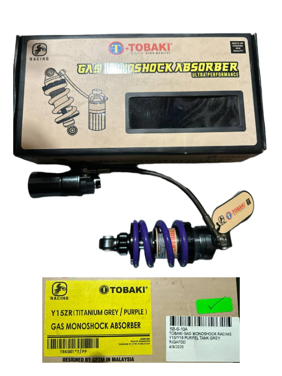TOBAKI GAS MONOSHOCK RACING Y15/Y16 PURPEL TANK GREY RIGAFDD