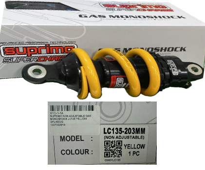 SUPRIMO NON ADJUSTABLE GAS MONOSHOCK LC135 YELLOW DPLHOOG