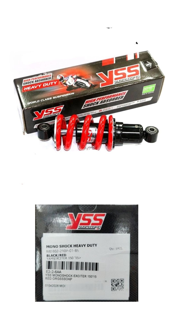 YSS MONOSHOCK EXCITER 150'15 RED ORGSSSOHP