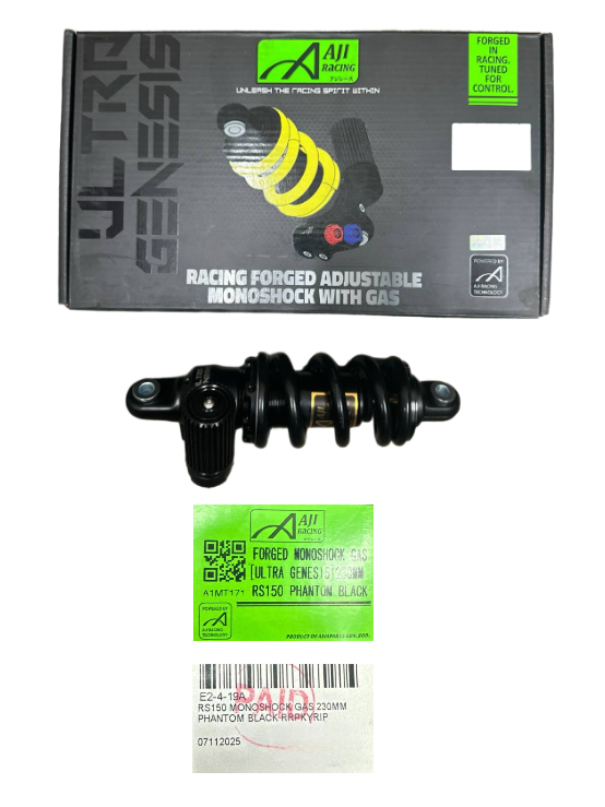 RS150 MONOSHOCK GAS 230MM PHANTOM BLACK RRPKYRIP