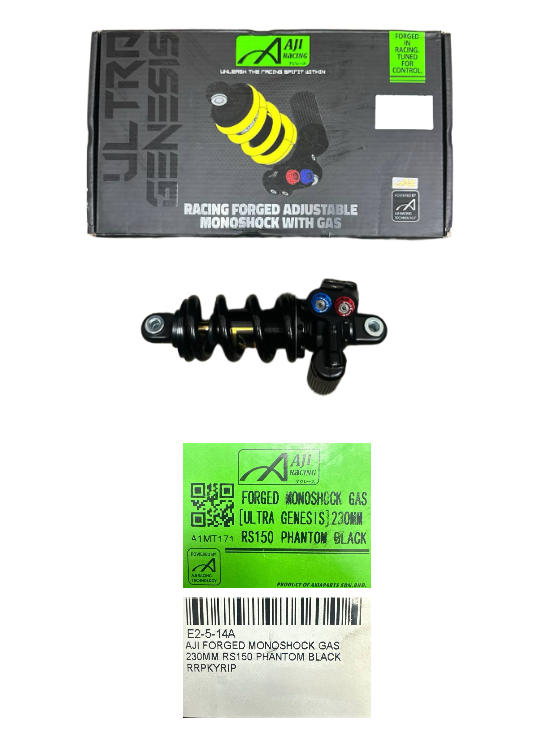 AJI FORGED MONOSHOCK GAS 230MM RS150 PHANTOM BLACK RRPKYRIP