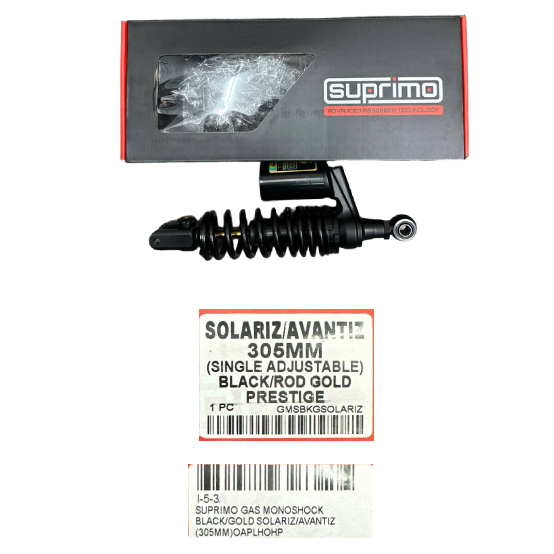 SUPRIMO GAS MONOSHOCK BLACK/GOLD SOLARIZ/AVANTIZ(305MM)OAPLHOHP